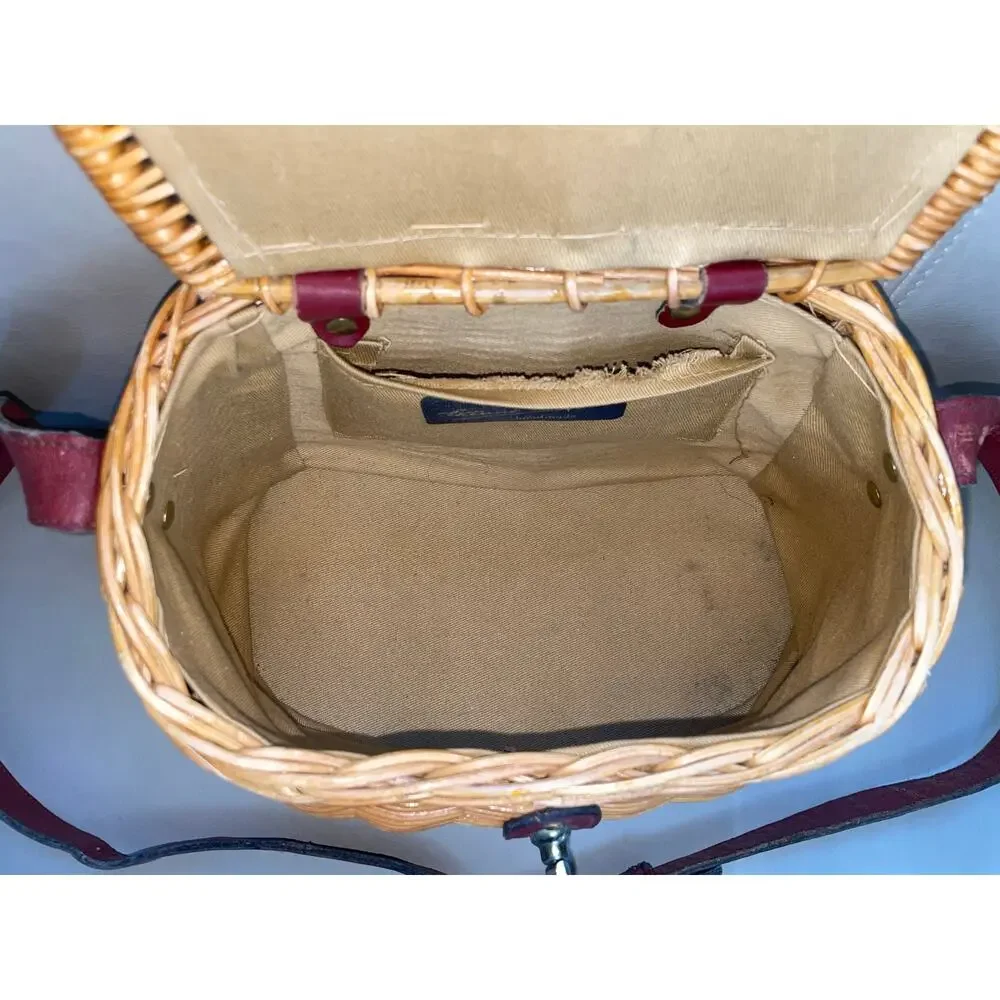 Vintage Etienne Aigner Wicker Fishing Creel Style 1950s–1960s MCM Purse - READ - Picture 7 of 16